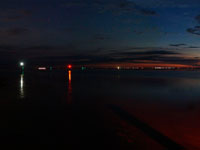 Panorama from the Pier of Holwerd in the night